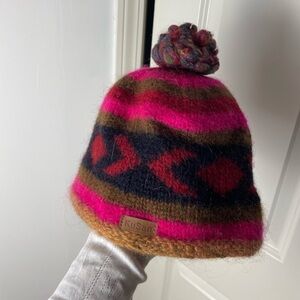 KuSan Multicolor Knit Beanie with Pom